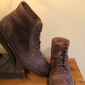 Cole Haan // Wingtip Roughout Leather Boots
